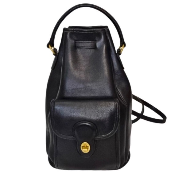 VINTAGE COACH Black Leather Sling Knapsack Backpack COMES WITH: COA, Dust Bag - Picture 13 of 13